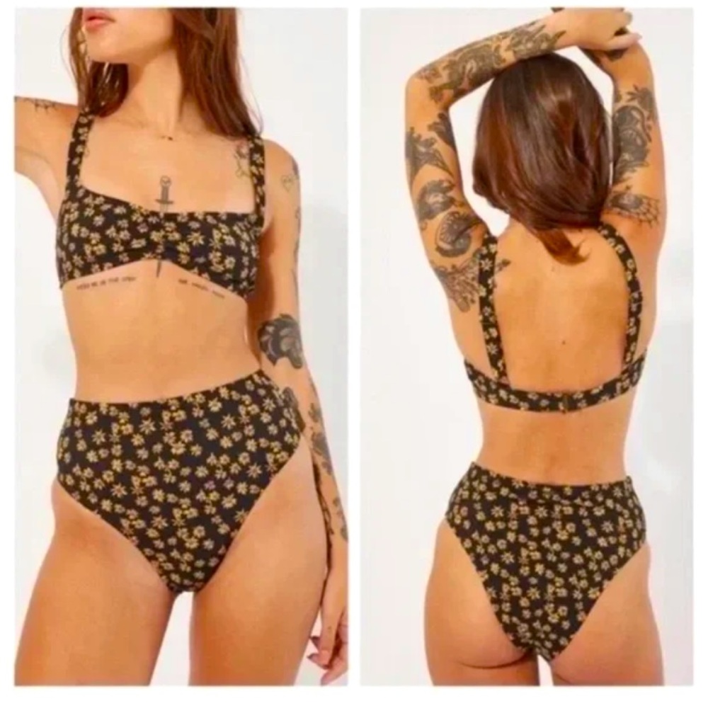 Floral High-Waisted Bikini Set